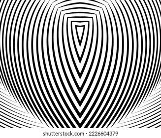 Optische Line-Art .Wave Design Schwarz-Weiß. Muster Digital Bild mit einer psychedelischen Streifen. Argentumbase für Website, Druck, Basis für Banner, Wallpaper, Visitenkarten, Broschüre.