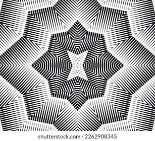 Line art optical .Wave design black and white. Digital image with a psychedelic stripes. Argent base for website, print, basis for banners, wallpapers, business cards, brochure, banner