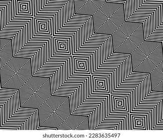 Line art optical .Wave design black and white. Digital image with a psychedelic stripes. Argent base for website, print, basis for banners, wallpapers, business cards, brochure, banner