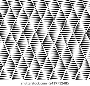 Arte de línea óptico .Diseño de onda en blanco y negro. Imagen digital con franjas psicodélicas. Base de Argent para sitio web, impresión, base para banners, fondos de pantalla, tarjetas de visita, folleto, banner