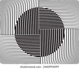 Line art optical .Wave design black and white. Digital image with a psychedelic stripes. Argent base for website, print, basis for banners, wallpapers, business cards, brochure, banner