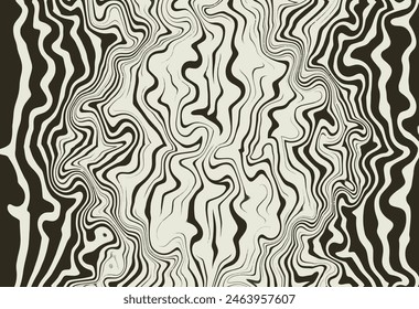  Line art optical .Wave design black and white. Digital image with a psychedelic stripes. Argent base for website, print, basis for banners, wallpapers, business cards, brochure, banner