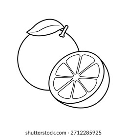 La línea de arte de la fruta naranja Vit C
