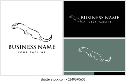 line art otters logo template