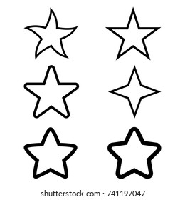 line art  out line star vector icon 