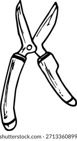 Línea de arte de contorno de jardín de poda Clippers Tool Simple