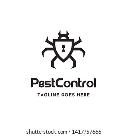 line art outline pest control logo icon vector template