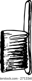 Line Art Outline Cepillo de limpieza simple Herramienta para el hogar