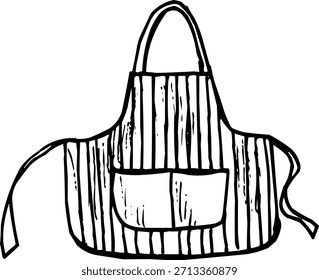 Linha de Arte Contorno Cozinha Simples ou Avental de Jardim