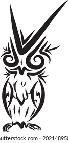 line art owl concept drawing