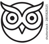 Line art owl face logo