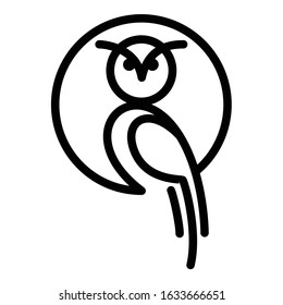 line art owl logo badges