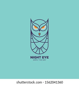 Line Art Owl Logo Illustration