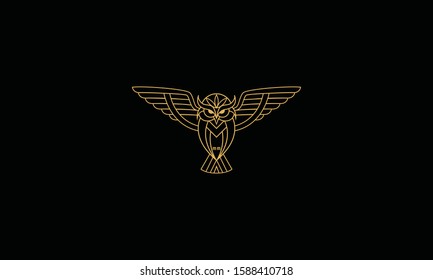 Line Art Owl Vector Royalty Logo Design Inspirations