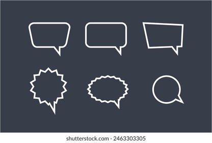 Line art Pack of speech bubble design