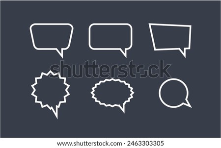 Line art Pack of speech bubble design