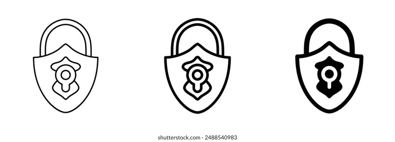 Line Art Padlock Icon for Security Concepts, Access Control, and Protection Measures