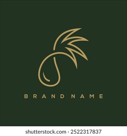 line art palm and oil logo vector