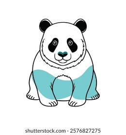 line art panda vector illustrator