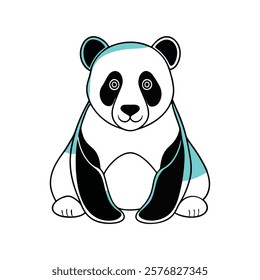 line art panda vector illustrator