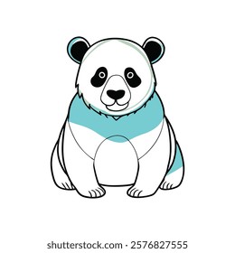 line art panda vector illustrator