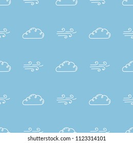  Line art pattern with clouds and wind