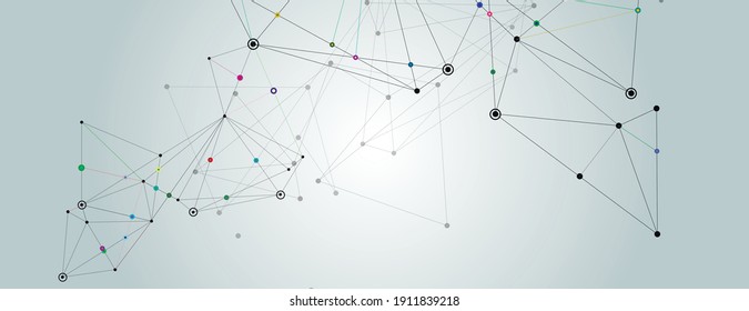 Line art pattern with network dot line connect for concept design. Vector business template. Polygonal pattern. Digital graphic. Polygonal mesh. Dotted line