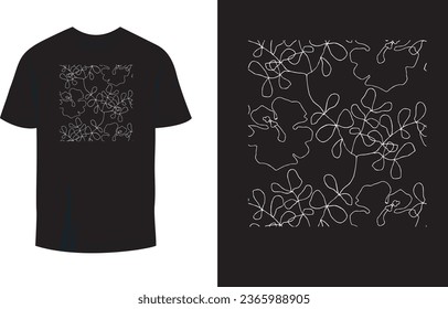 Line art Pattern Print Ready T Shirt Design