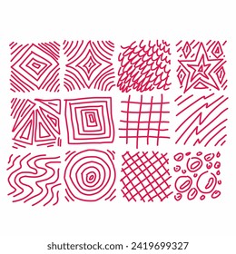 Line art patterns hand drawing 