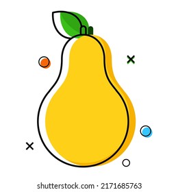 diseño plano de peras de arte lineal. ilustración vectorial