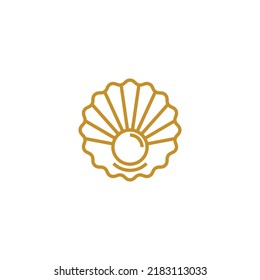 line art of a pearl, logo template, shell