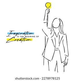 Line art of people with creative ideas and concept of innovation. World creativity  and Innovation day that is celebrated every year on 21 april.