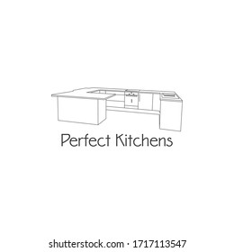Line Art Perfect Kitchen Logo Design Vektorillustration