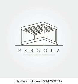 line art pergola modern vector logo illustration, abstract pergola icon design