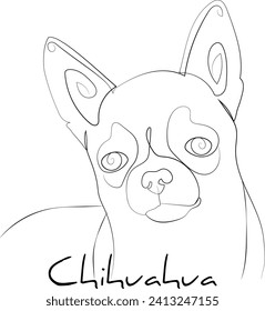 Line art of pet Chihuahua