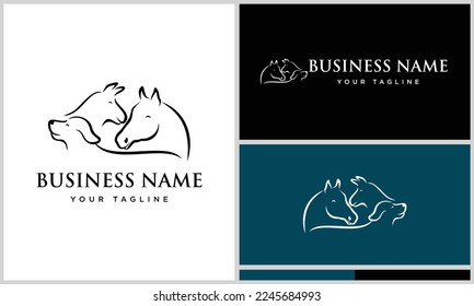 line art pet farm logo