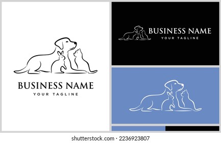 line art pet logo template