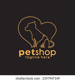 Line art pet shop premium quality vector