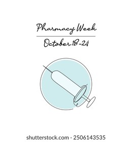 Linie Kunst der Pharmacy Week gut für die Pharmacy Week feiern. Strichart.