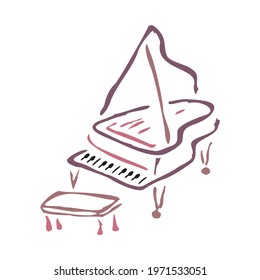 Line Art. Piano. Vector illustration isolated on a white background in EPS10