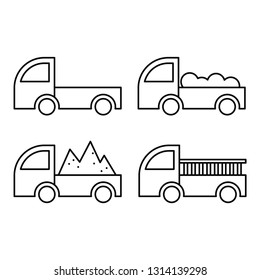 line art pickup car