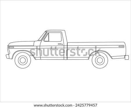Line Art of a pickup truck