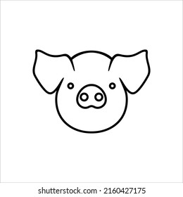 Line Art of the Pig Head for Logo or Graphic Design Element. Vector Illustration