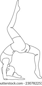 Line Art Pigeon Pose Yoga Illustration