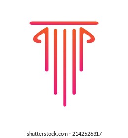 Line art pillar vector design illustrator, colorful style logo, pink and orange color design