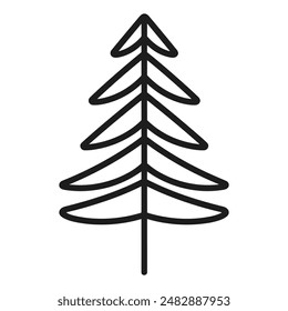 Line art pine tree vector icon style