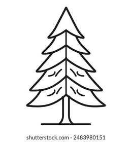 Line art pine tree vector icon style