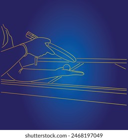 Line Art Ping Pong Serve
