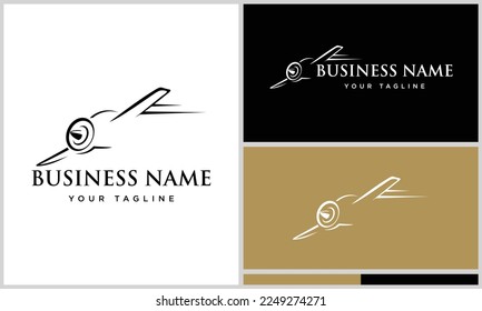 plantilla de logotipo de plano de arte de línea