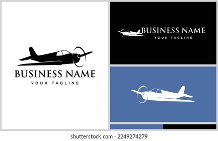 line art plane logo template
